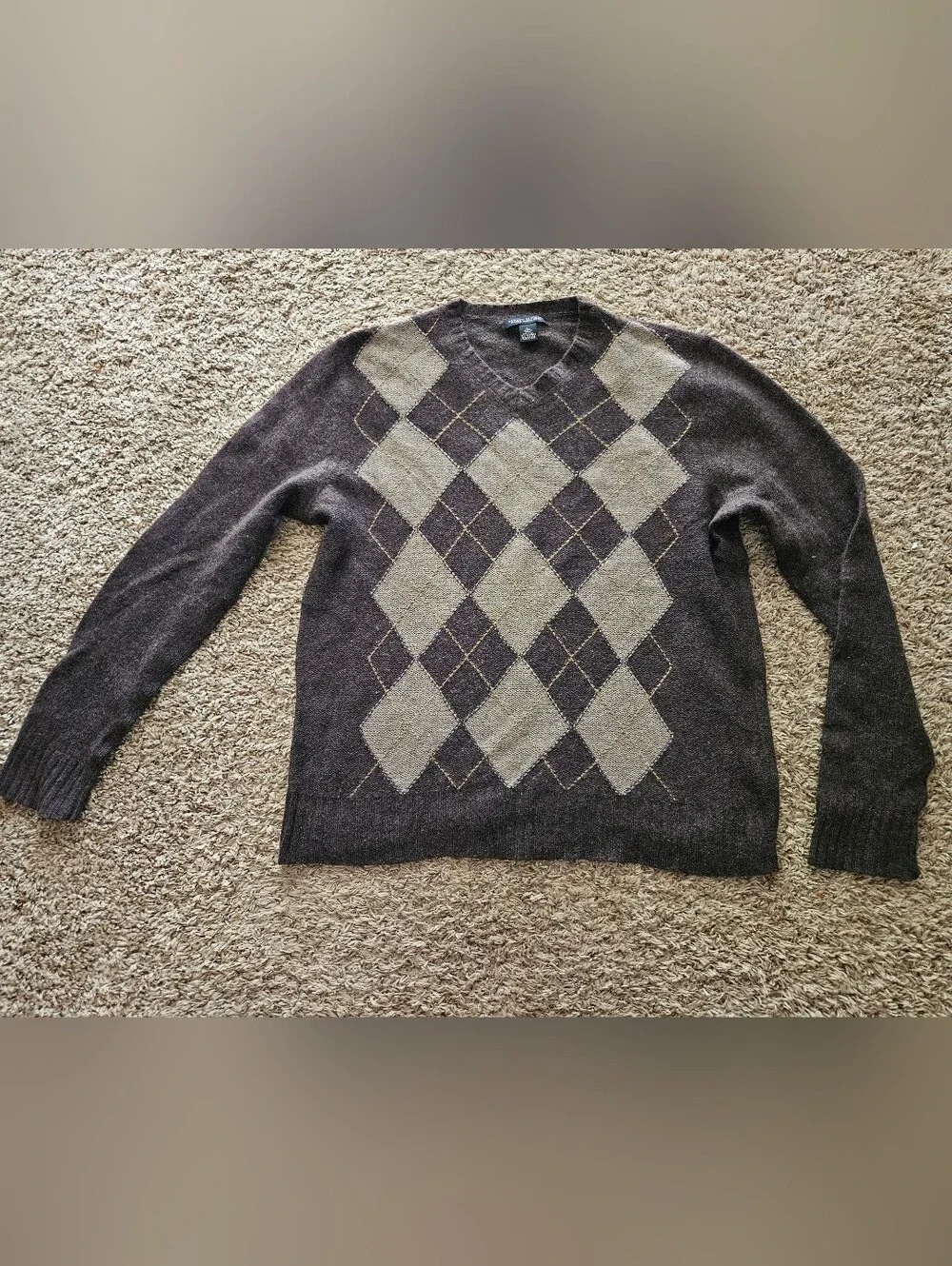 Banana Republic Luxury Winter Blend Men's Brown Cashmere Wool Sweater Size Large